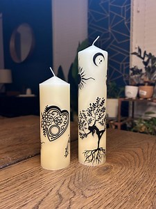Custom Wiccan Altar Candle | Hand-decorated Pagan Home Decor - Etsy