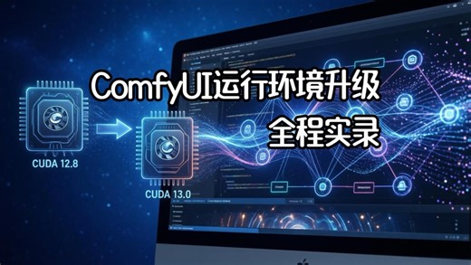 适合所有玩家的CUDA 13升级教程，但如果你是Windows 用户会更加友好！完整演示，从创建虚拟环境，到运行ComfyUI工作流生成图像和视频～