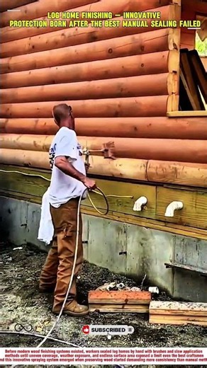 Log Home Finishing — innovative protection born after the best manual sealing failed