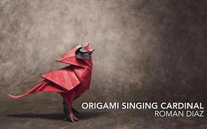 【折纸搬运】北美红雀 设计：罗曼迪亚兹 视频制作：JM's Origami Tutorials