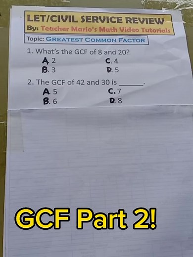 GCF Part 2. Made easy😱💯 #math #mathtutor | Math Teacher Mario