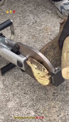 Testing powerful machine cutting wood