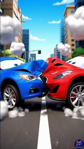 Sedan vs Sports Car Collision: 5-Second Front Impact Explosion!