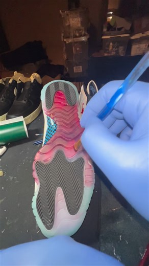 Dominique Polk on Instagram: "WHO NEED TEIR JORDAN 11 Soles color swapped..Scratch resistant sole dye!! #polkartistcustoms #customkicks #customshoes #jordan11 #customjordans"
