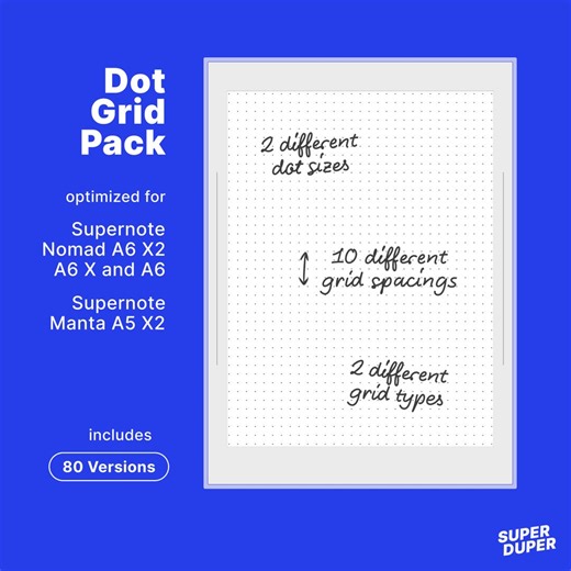 Dot Grid Template Pack for Supernote (A6X2 / A6X / A6 / A5X2) - Etsy