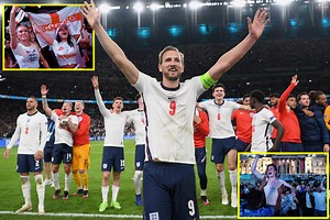 Party time England players sing Sweet Caroline with Wembley fans and there were wild scenes up and down the country as millions, including Anthony Joshua and Adele, celebrate Three Lions booking historic Euro 2020 final place as hopes of repeating glory of 1966 sweep across the nation