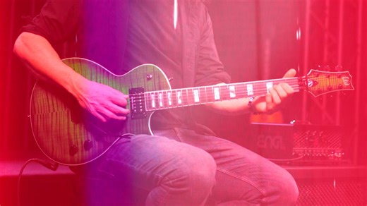 One of the world's most influential and respected guitar players, Alex Skolnick (Testament, Alex Skolnick Trio) takes you through the details of his LTD Signature Series AS-1FR, which has been updated in an outstanding Lime Burst finish over its flamed maple top. Features: mahogany body, set-thru construction at 24.75” scale, three-piece maple neck, Macassar ebony fingerboard, 22 extra-jumbo frets, Floyd Rose 1000 double-locking tremolo, Dunlop Straploks, Grover tuners, and a set of Seymour Dunc