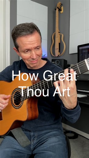 Walter Rodrigues Jr 🎸 on Instagram: "How Great Thou Art 🙏🏻✝️ Tutorial & Tab: www.patreon.com/walterfingerstyle #fingerstyleguitar #hymnsonguitar #chordmelody #cordobagkpronegra @cordobaguitars"