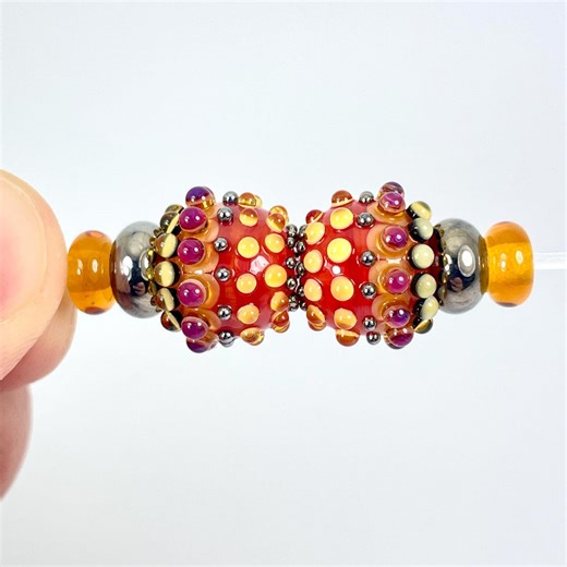 Handmade Lampwork Glass Beads With Spacer Beads – Pair for Earrings, Artisan Jewelry Making - Etsy