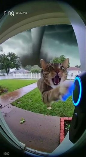 This stoopid cat gets sucked into A TORNADO after ringing your HOUSE?? 👌🤣