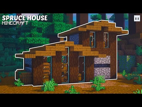 Minecraft : How to Build a Spruce / Taiga House | Small & Simple