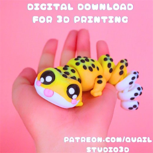 Flexi Leopard Gecko 3D Print File: Articulated Reptile Toy (digital Download) - Etsy