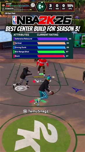 BEST CENTER BUILD FOR SEASON 3 in NBA2K26! #2kcontent #2ktiktok #2kglitch #2kcommunity #2kjumpshot