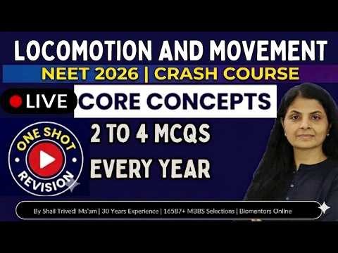 Locomotion and Movement | NEET 2026 | Crash Course | One Shot Revision | Shail Ma’am