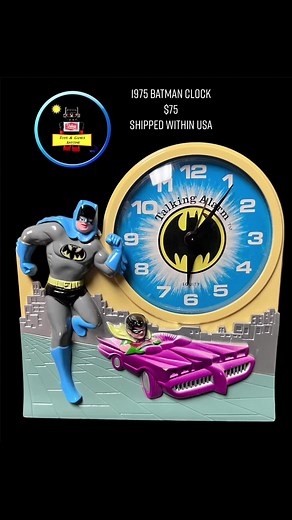 Original 1974 Vintage Working clock Janex Batman and Robin Alarm Clock w/box. Clock is Fully Functional & in Good Condition.This Vintage 1974 clock keeps time, unfortunately alarm doesn’t work. Made in Japan #batman #DC #vintageclock #robin #toy #80s #cooltoys #cooltoy #toycollector #80stoys #vintagetoys #collectibles #toyhunter #toyhunter #toys #collectibles #80scartoons #videogames