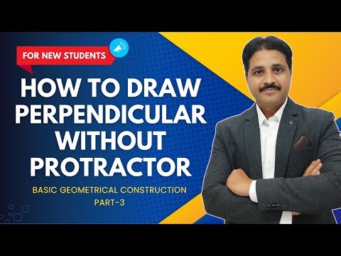 HOW TO DRAW PERPENDICULARS WITHOUT PROTRACTOR PART 1 | BASIC GEOMETRICAL CONSTRUCTION PART 3