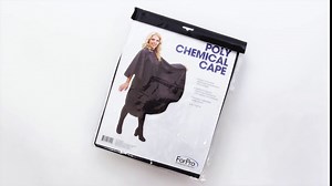 ForPro Professional Collection Poly Chemical Cape, Professional Hair Salon Styling Cape with Adjustable Snap Closure, Black, 58" L x 47" W