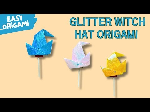 DIY Glitter Witch Hat Origami 🧙‍♀️✨ | Easy Halloween Paper Craft