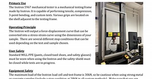 Instron 5967 Mechanical Tester SOP