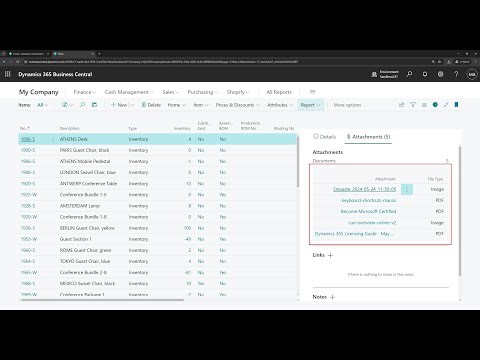 Business Central short video: Adding a FactBox with a list of attachments (Customization)