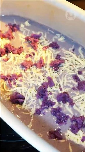 Easy Ube and Cheese Cake: Filipino Dessert Recipe 💜🧀 #asmr #cooking #sweets #pinoy