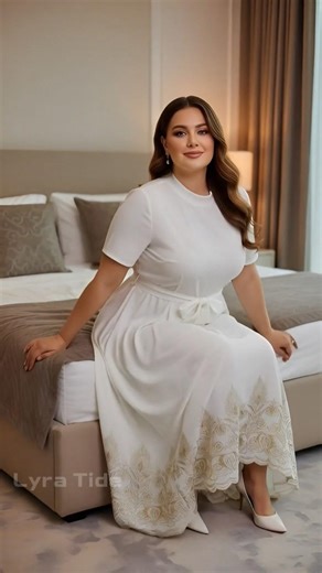 Elegant Plus Size White Lace Maxi Dress Glow ✨ Curvy Chic #shorts #ootd #fashiontrends 💗🌹💐🌸
