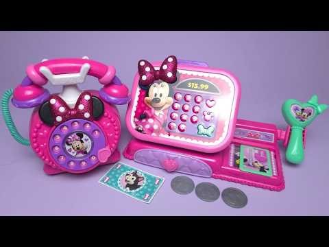 Disney Minnie Mouse Cash Register Telephone Set Satisfying with Unboxing Toys Collection ASMR #1127
