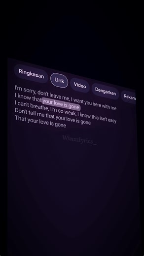 Love is gone🥀🎧#lyrics #winzzlyrics #music #foryou #fyp | Love Is Gone