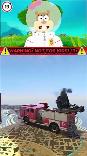 (NOT FOR KIDS!) Sandy KNOCKS OFF Mr. Krabs' Truck!