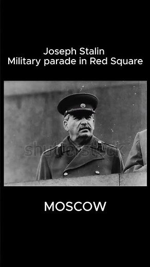 Joseph Stalin oversees a May Day military parade in Red Square. #history #ww2