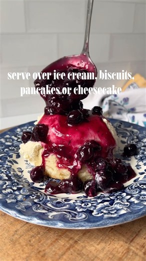 Homemade blueberry compote with honey, lemon and vanilla. Plus our secret ingredient: butter!