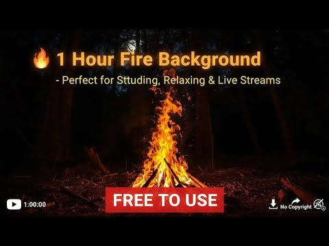 🔥 Fire Background Video (1 Hour) | No Sound | Copyright Free