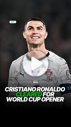 Cristiano Ronaldo has been cleared for Portugal's World Cup opener despite his red card against the Republic of Ireland. The 40-year-old was dismissed for an elbow to Dara O'Shea's back during his nation's 2-0 qualifying defeat. Violent conduct is normally a three-match ban but Ronaldo has had the second and third matches suspended for a year. According to BBC Sport, the fact it was his first red card in 226 international appearances was taken into account. The former Real Madrid man sat out the