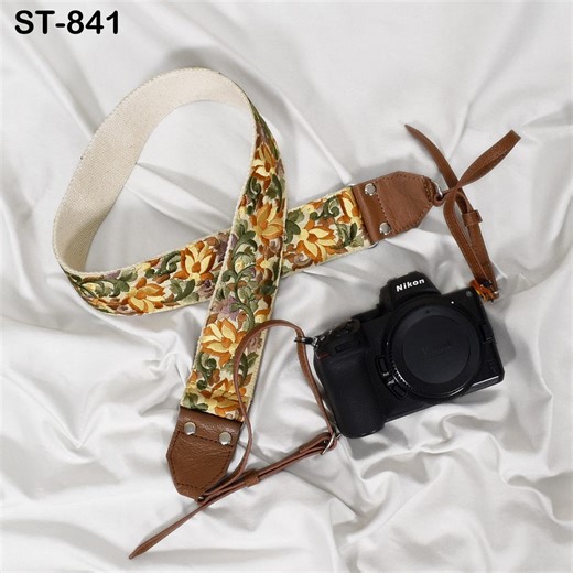 Leather Camera Strap Photographer Gift Adjustable Camera Neck Strap Embroidery Sling DSLR Camera Accessories Brown Gift Boyfriend, Sister - Etsy