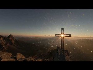 Worship Background Loop | 4K Video Worship Cross on a Mountain | Bright Lights with Cross Loop