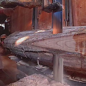 here is amazing close up sawing big wood | Sawmill & Woodworking