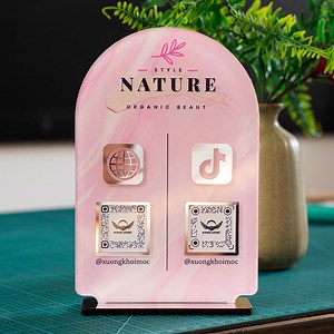 Custom Acrylic QR Code Sign | Social Media Sign | Payment QR Display | Business Logo Stand - Etsy