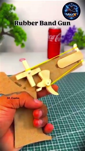 Working DIY Rubber Band Gun! 🔫 #shorts #diy #creative #trending #viral #Voltxmaster #rubberbandgun