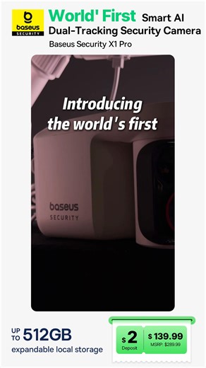 3.2K views | Guards two zones effortlessly with Baseus Security X1 Pro Outdoor Dual Camera – The World's First Smart Al Dual-Tracking Security Camera. ✅AI Dual-Camera 3K Surveillance ✅300° Pan Tracking ✅Auto Sun-Powered Tracking ✅IP65 Weather Resistance ✅No cloud. No subscription | Baseus | Facebook