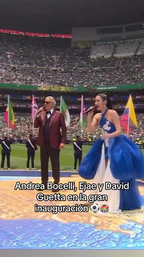 Andrea Bocelli, Ejae y David Guetta interpretan 'DNA' en la inauguración
