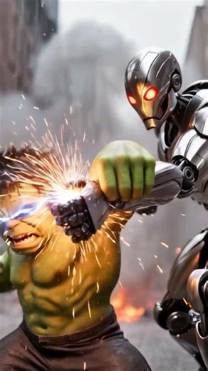 Baby Hulk Street Fight – Robots Get Destroyed! 🟢🔥