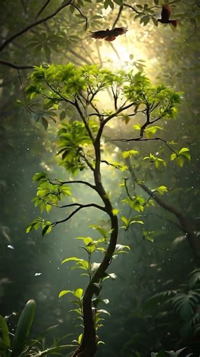 🍃✨ Dancing Tree Magic | A Leaf Transforms Into a Living Tree🌳💃 #nature #dance #foryou #youtubeshorts