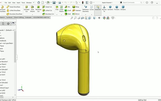 Solidworks案例教程：AirPods耳机