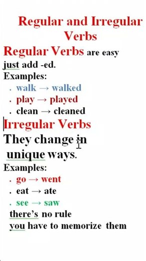 REGULAR and IRREGULAR VERBS