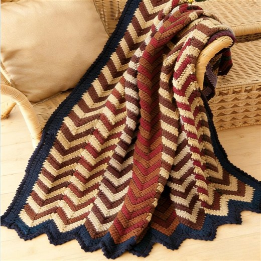 Crochet Chevron Throw Pattern | Vibrant PDF Instant Download - Etsy