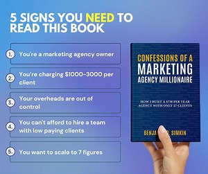 WANT BETTER AGENCY CLIENTS? Here's How We Sell $5,000 to $25,000 per month services to our clients in our Marketing Agency My name is Benjamin Simkin, and after 16 years of running my Marketing Agency I wrote the Agency Playbook for any Agency Owner looking to get High Paying Clients. It’s a 102 page book that goes over a system I developed over the last 16 years growing a marketing agency with better clients paying $5,000-$25,000 per month. ❌ These clients don’t have big ad budgets, In fact mos