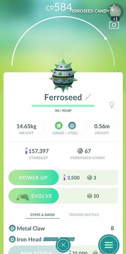 #pokemongo #fyp #evolution #pokemon #ferroseed #ferrothorn