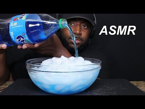 ASMR DRINKING BLUEBERRY FANTA AND CB EXTREME ICE EATING. MUKBANG (NO TALKING) TCASMR