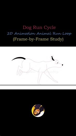 Dog Run Cycle | 2D Animation Animal Run Loop (Frame-by-Frame Study) | Maryam Animates