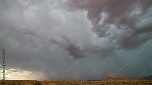 Timelapse of thunderstorm moving over the Utah desert during summer monsoon season.